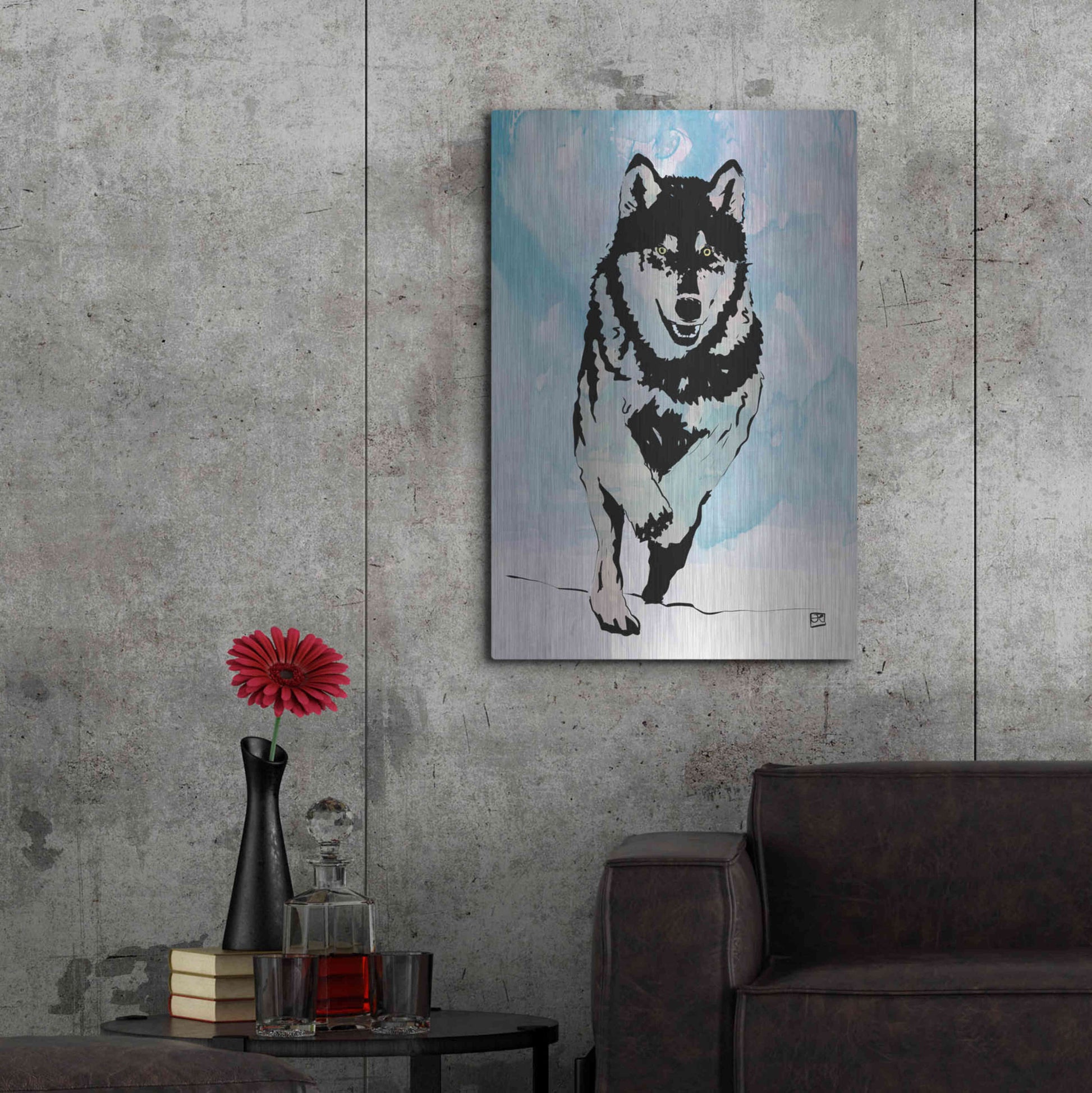 Luxe Metal Art 'Wolf 2' by Giuseppe Cristiano, Metal Wall Art,24x36