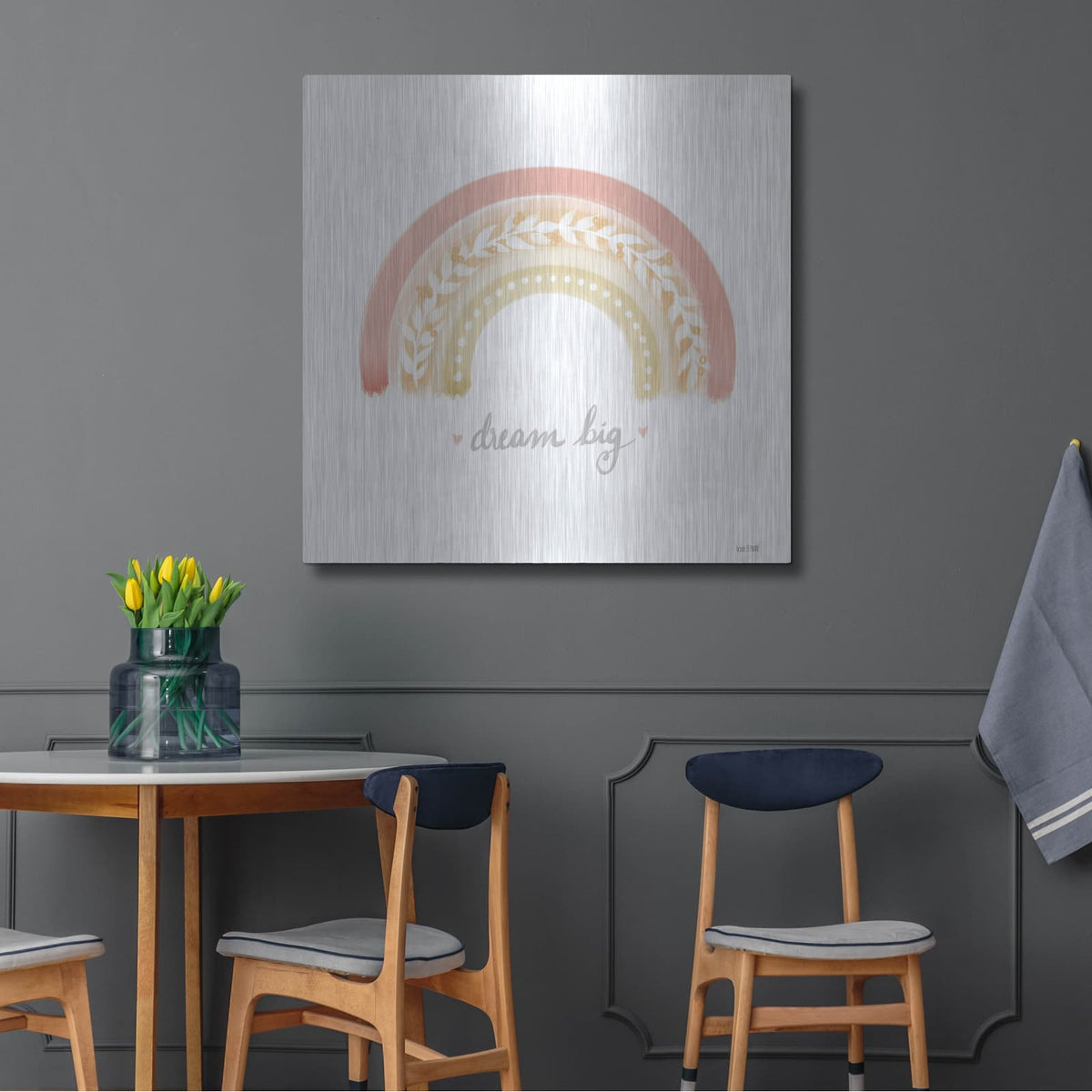 'Dream Big Rainbow' by House Fenway – Metal Wall Art, 36x36 room view