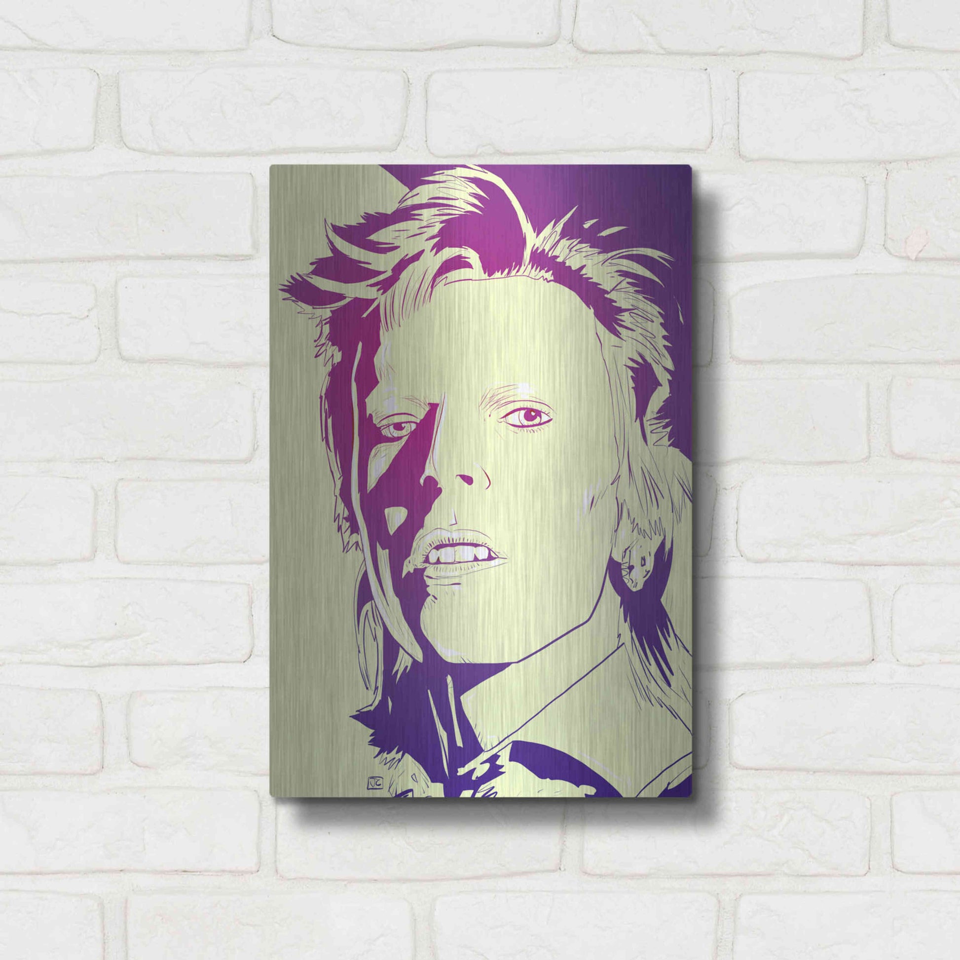 Luxe Metal Art 'David Bowie' by Giuseppe Cristiano, Metal Wall Art,12x16