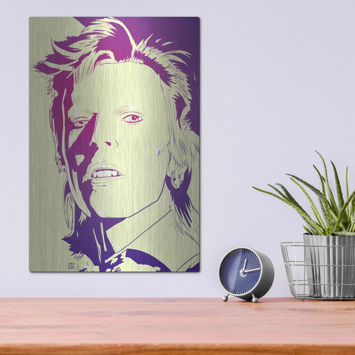 'David Bowie' by Giuseppe Cristiano – Metal Wall Art, 12x16 room view