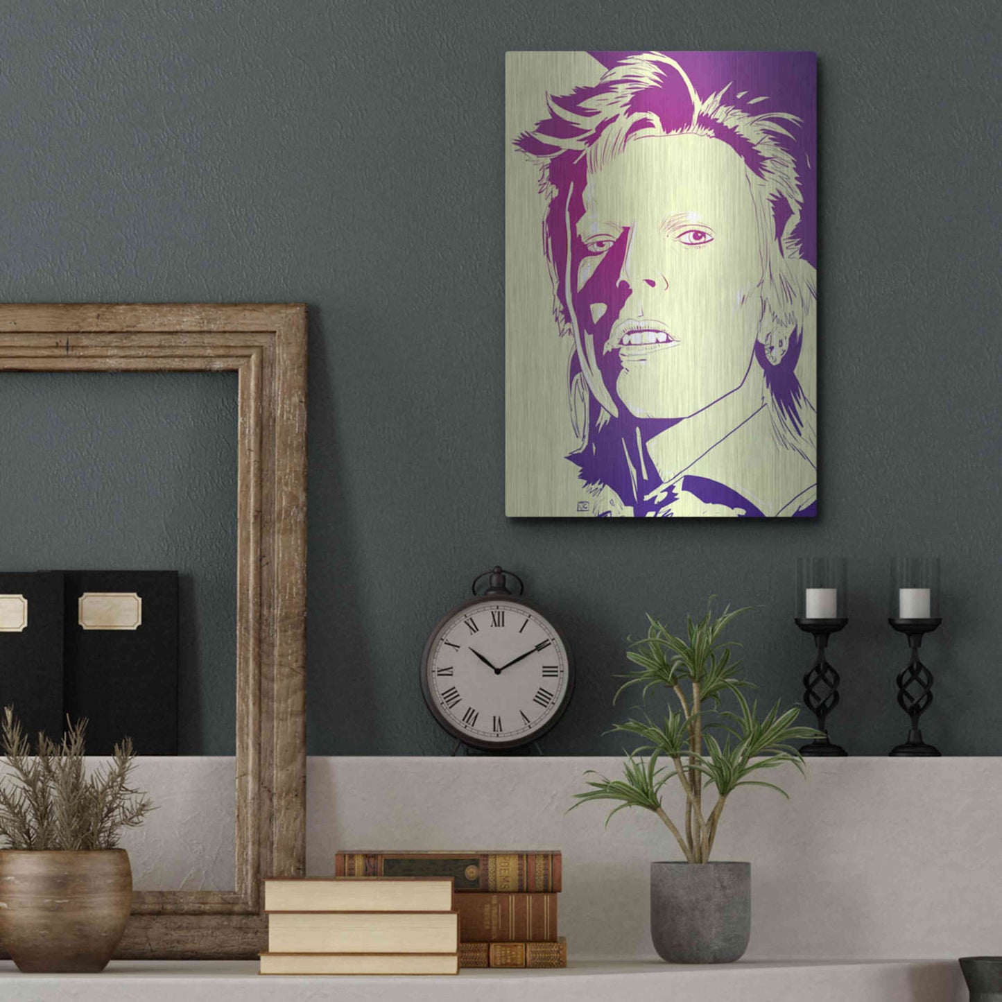 Luxe Metal Art 'David Bowie' by Giuseppe Cristiano, Metal Wall Art,12x16