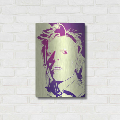 Luxe Metal Art 'David Bowie' by Giuseppe Cristiano, Metal Wall Art,16x24