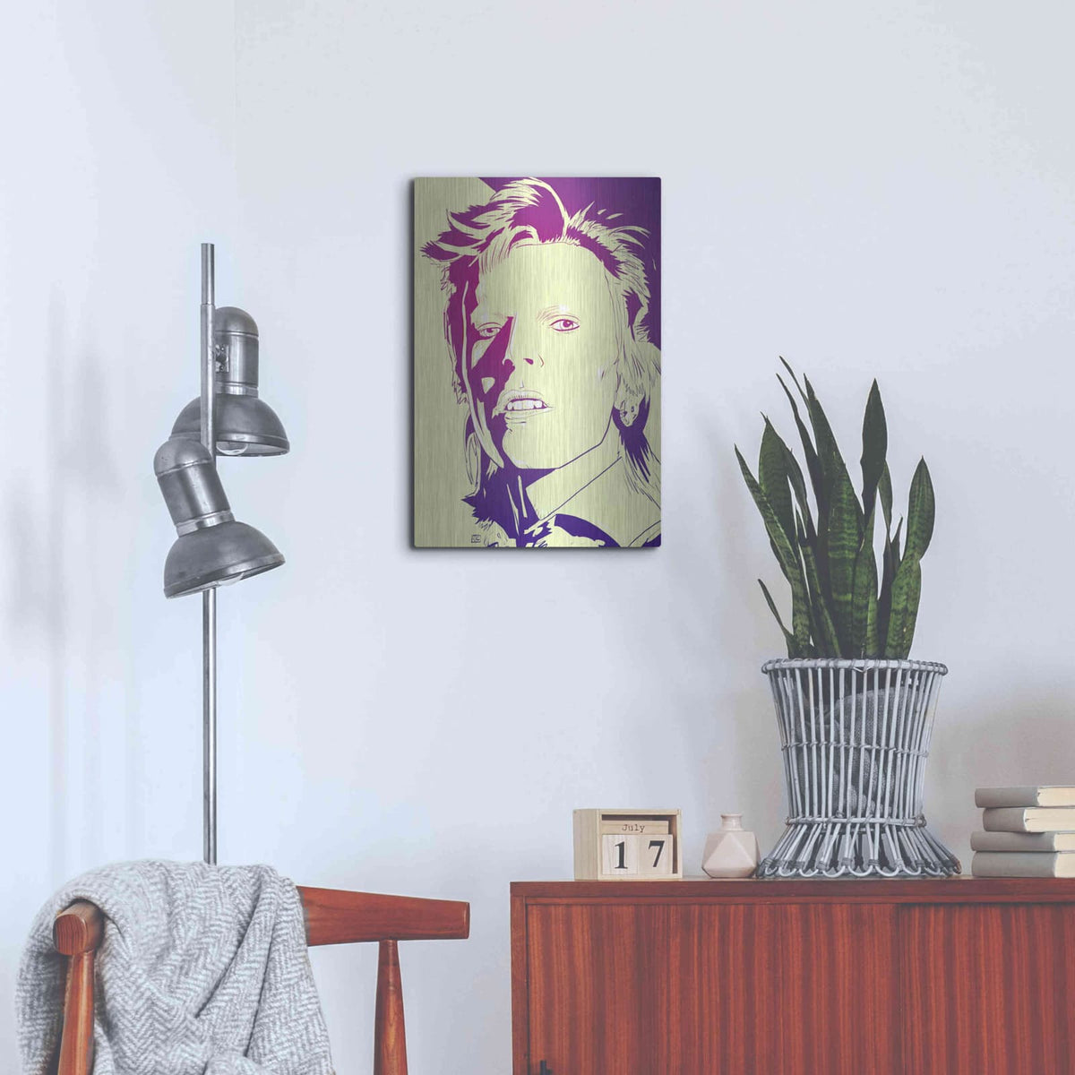 'David Bowie' by Giuseppe Cristiano – Metal Wall Art, 16x24 room view