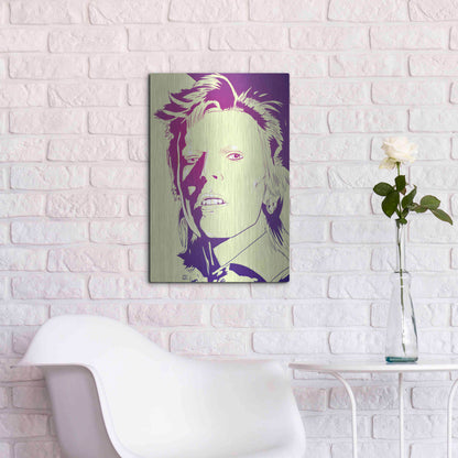 Luxe Metal Art 'David Bowie' by Giuseppe Cristiano, Metal Wall Art,16x24