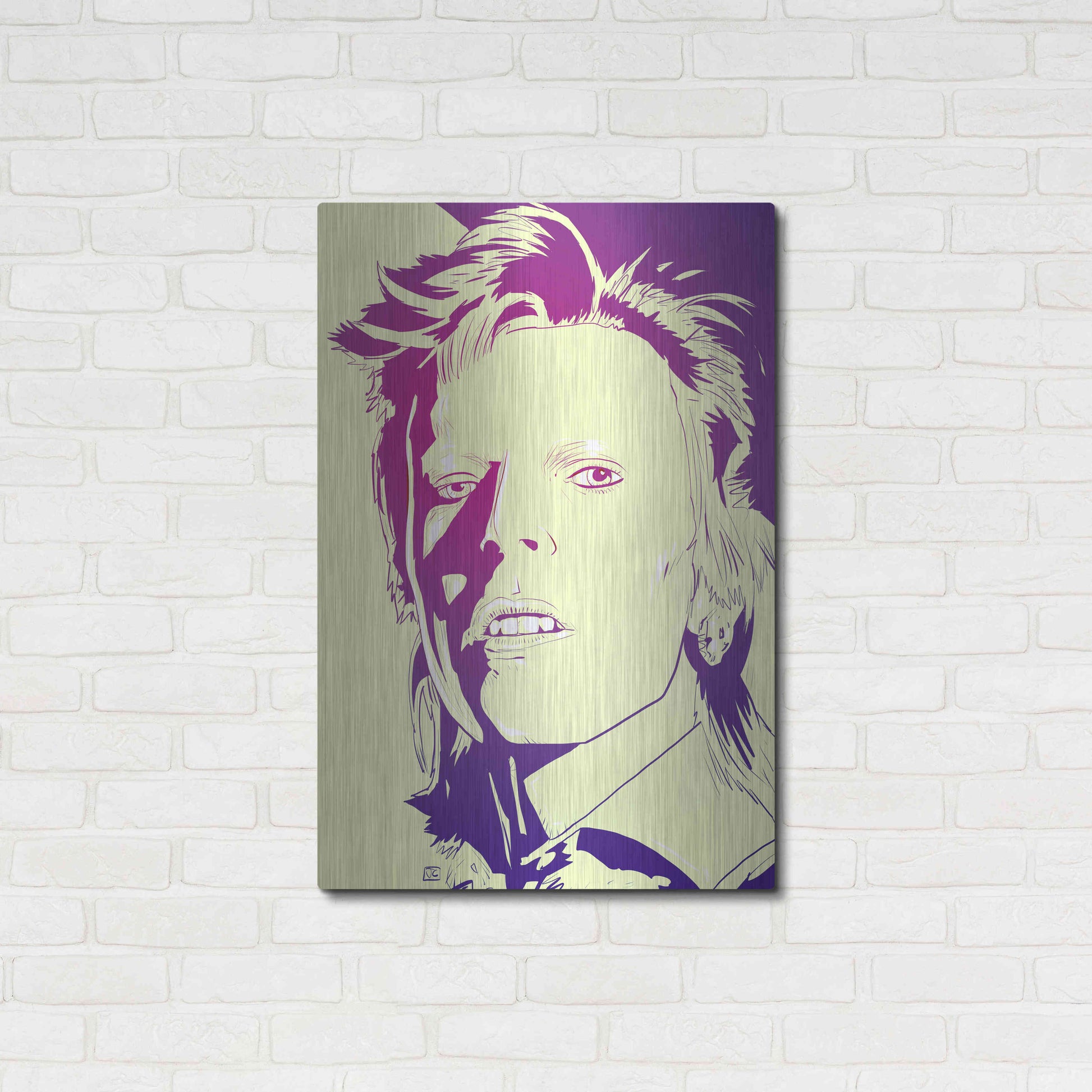 Luxe Metal Art 'David Bowie' by Giuseppe Cristiano, Metal Wall Art,24x36