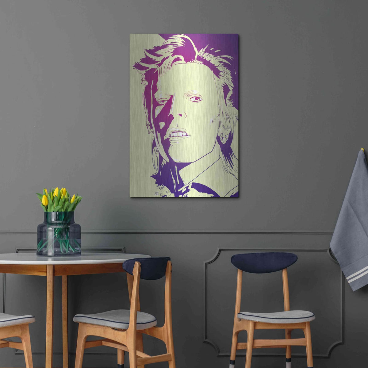 'David Bowie' by Giuseppe Cristiano – Metal Wall Art, 24x36 room view