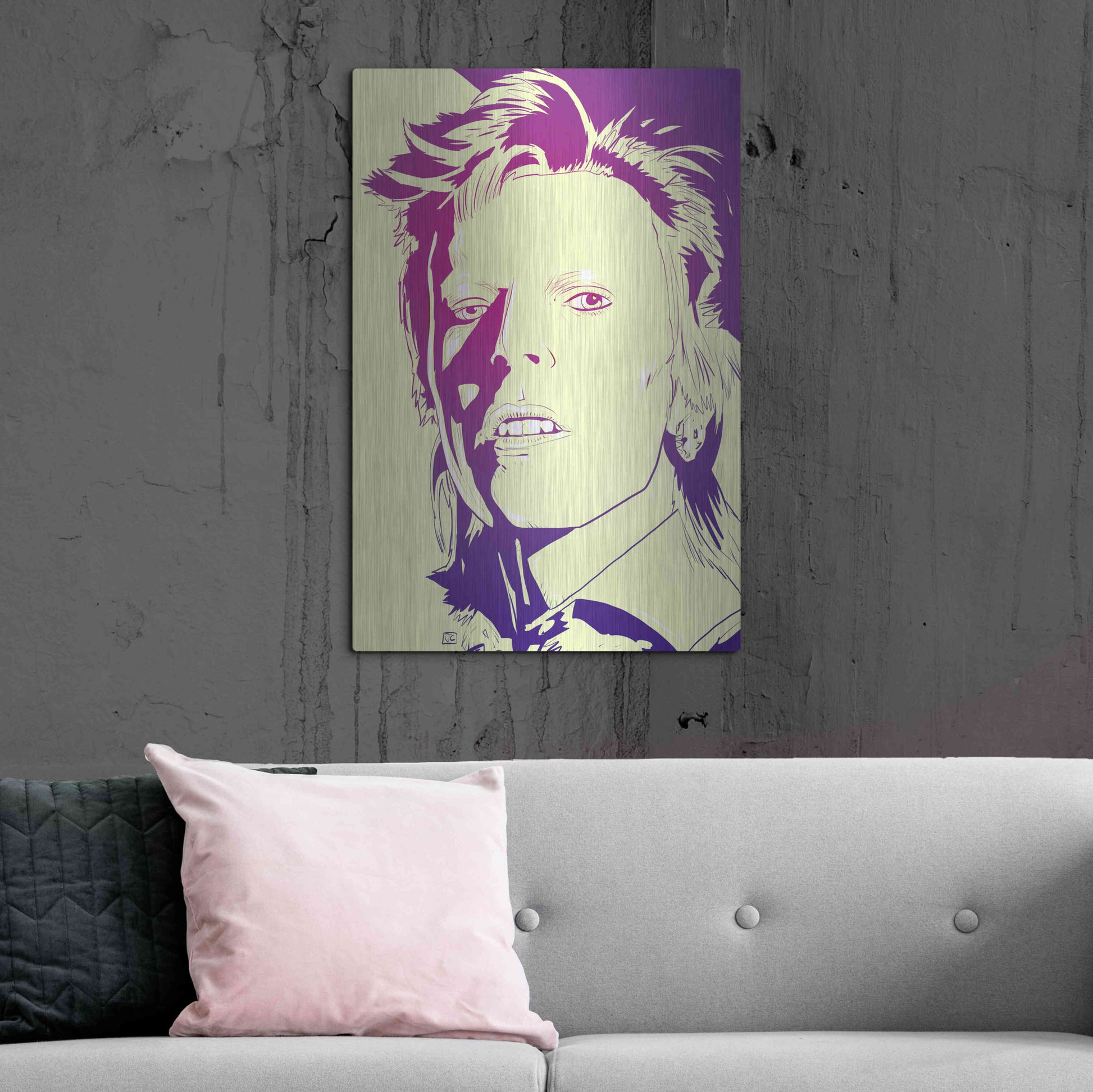 Luxe Metal Art 'David Bowie' by Giuseppe Cristiano, Metal Wall Art,24x36