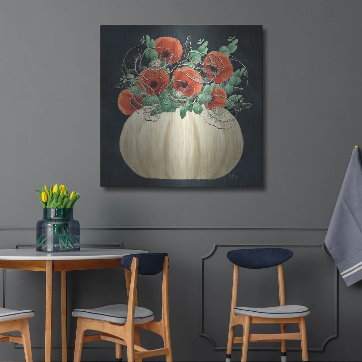 'Poppy Pumpkin' by Heidi Kuntz – Metal Wall Art, 36x36 room view