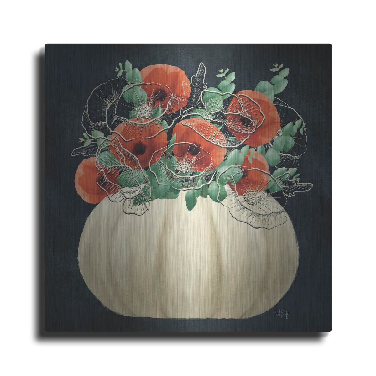 'Poppy Pumpkin' by Heidi Kuntz – Metal Wall Art