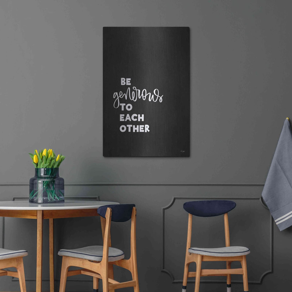 'Be Generous' by Jaxn Blvd – Metal Wall Art, 24x36 room view