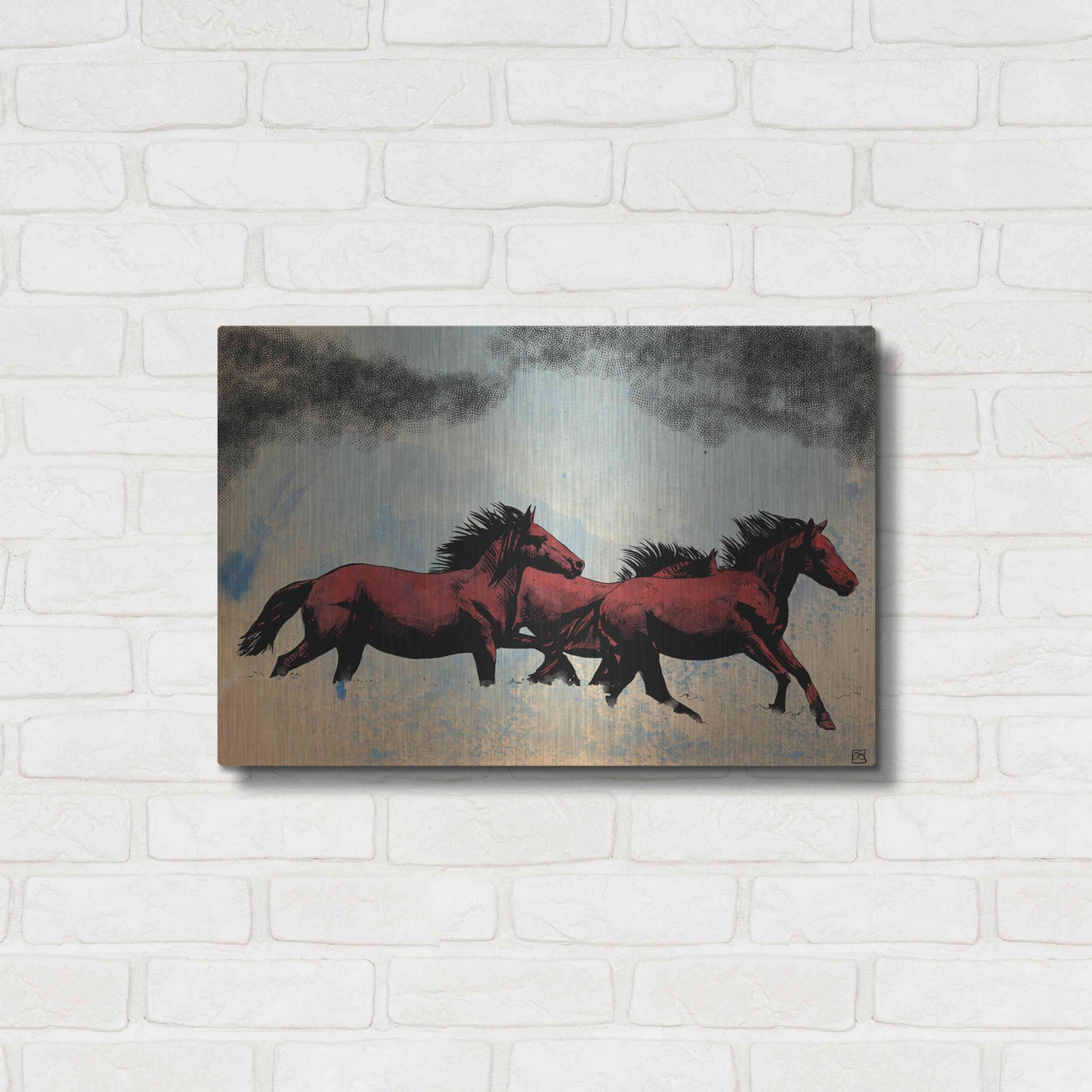 Luxe Metal Art 'Horses' by Giuseppe Cristiano, Metal Wall Art,24x16