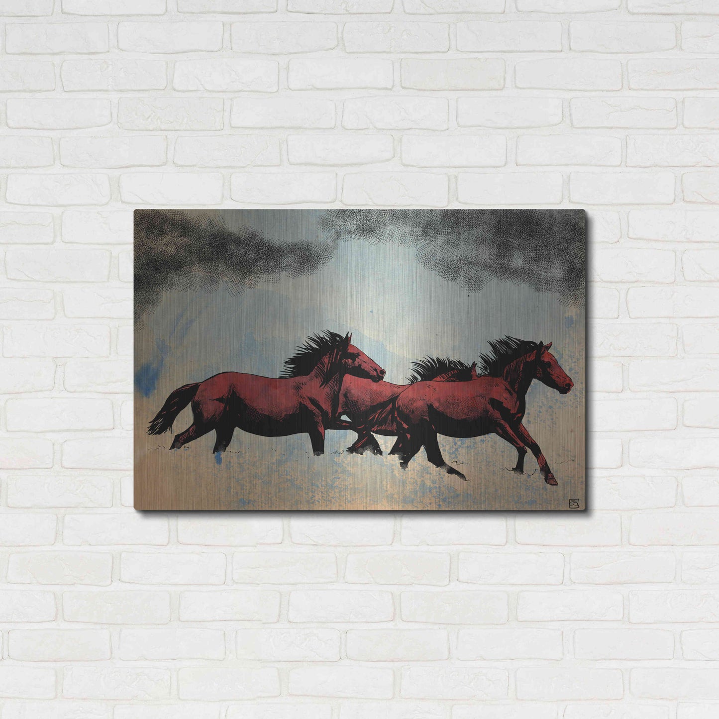 Luxe Metal Art 'Horses' by Giuseppe Cristiano, Metal Wall Art,36x24