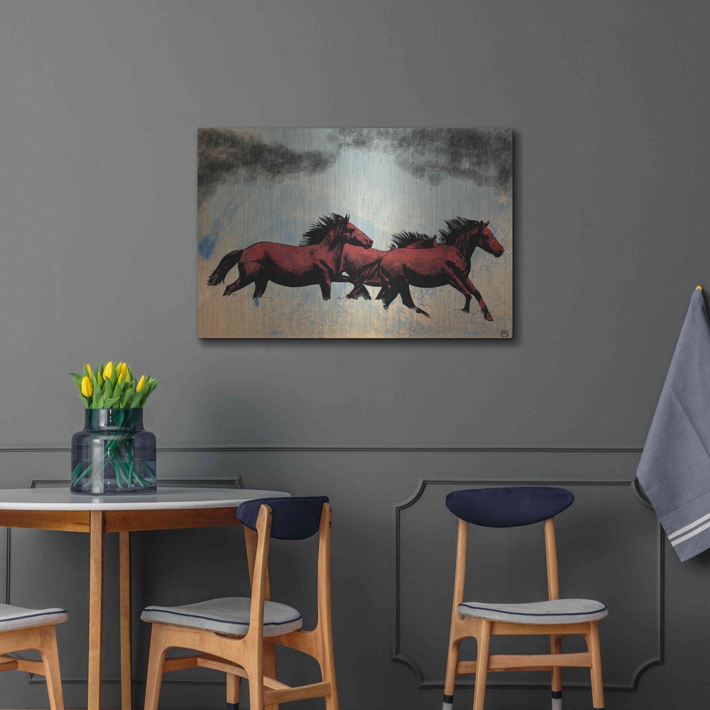 Luxe Metal Art 'Horses' by Giuseppe Cristiano, Metal Wall Art,36x24