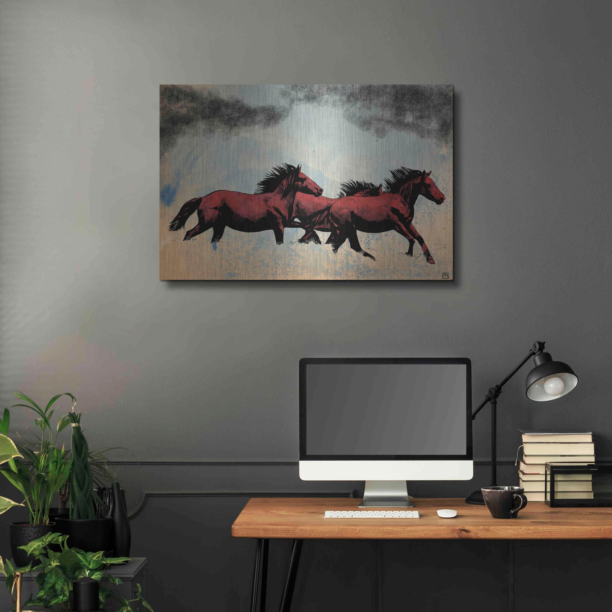 Luxe Metal Art 'Horses' by Giuseppe Cristiano, Metal Wall Art,36x24