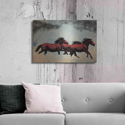 Luxe Metal Art 'Horses' by Giuseppe Cristiano, Metal Wall Art,36x24