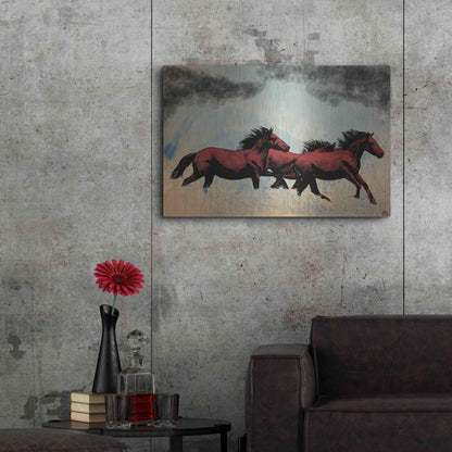 Luxe Metal Art 'Horses' by Giuseppe Cristiano, Metal Wall Art,36x24