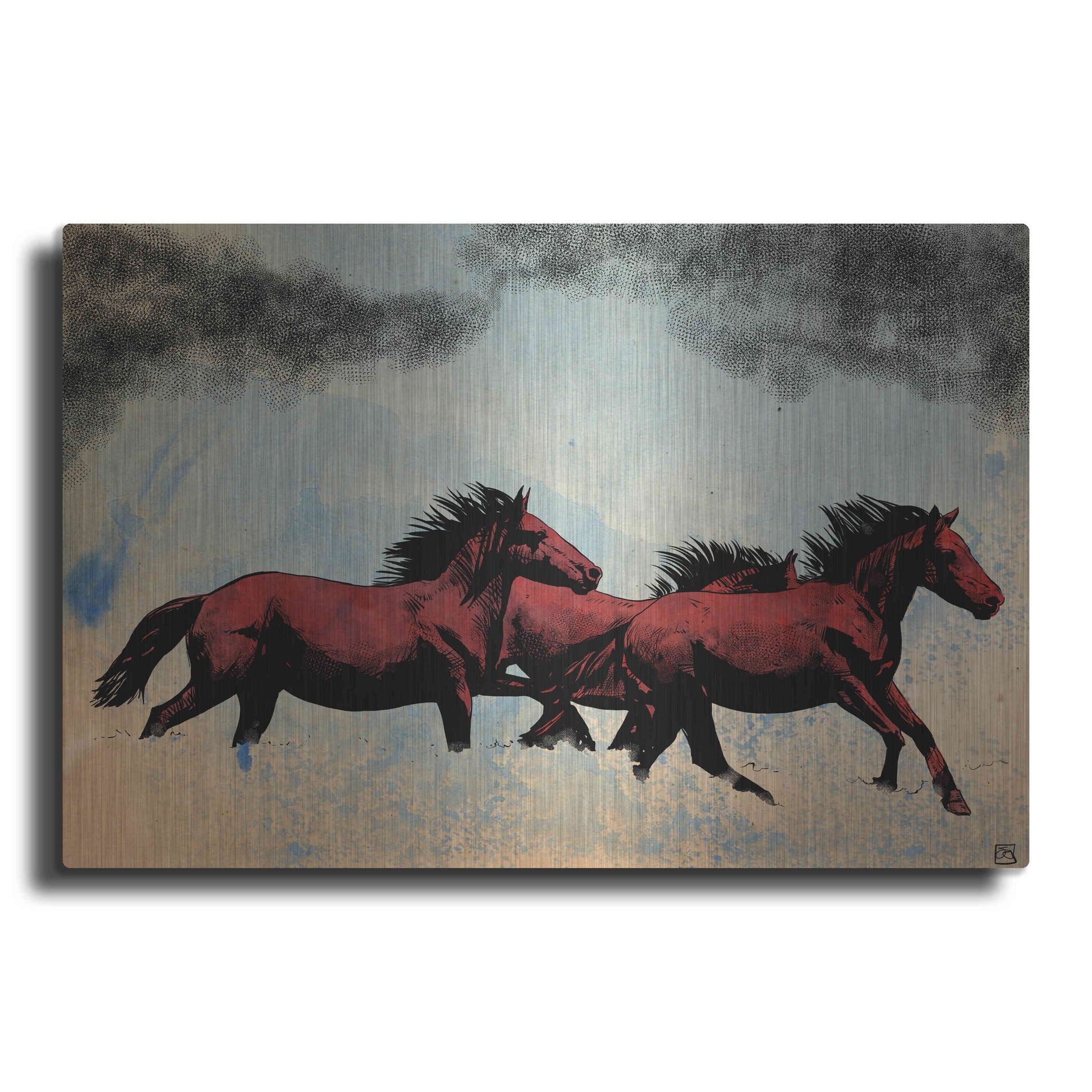 Luxe Metal Art 'Horses' by Giuseppe Cristiano, Metal Wall Art