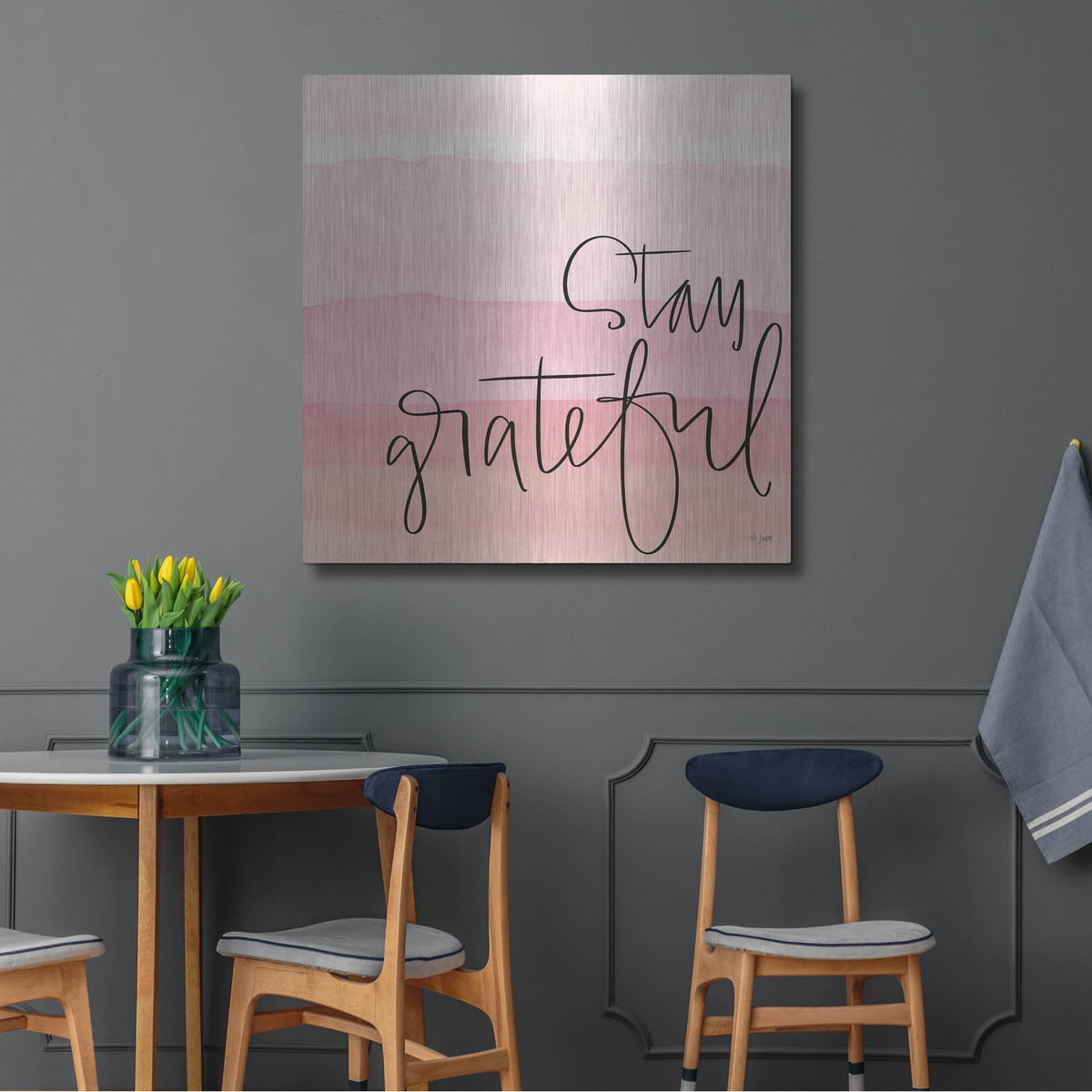 'Stay Grateful' by Jaxn Blvd – Metal Wall Art, 36x36 room view
