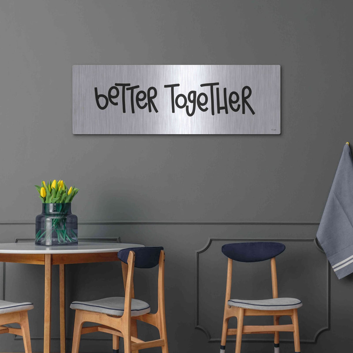 'Better Together' by Jaxn Blvd – Metal Wall Art, 48x16 room view