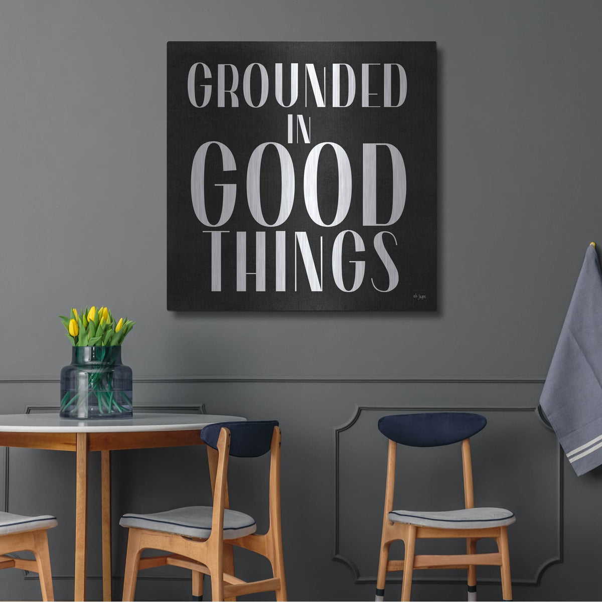 'Grounded in Good Things' by Jaxn Blvd – Metal Wall Art, 36x36 room view