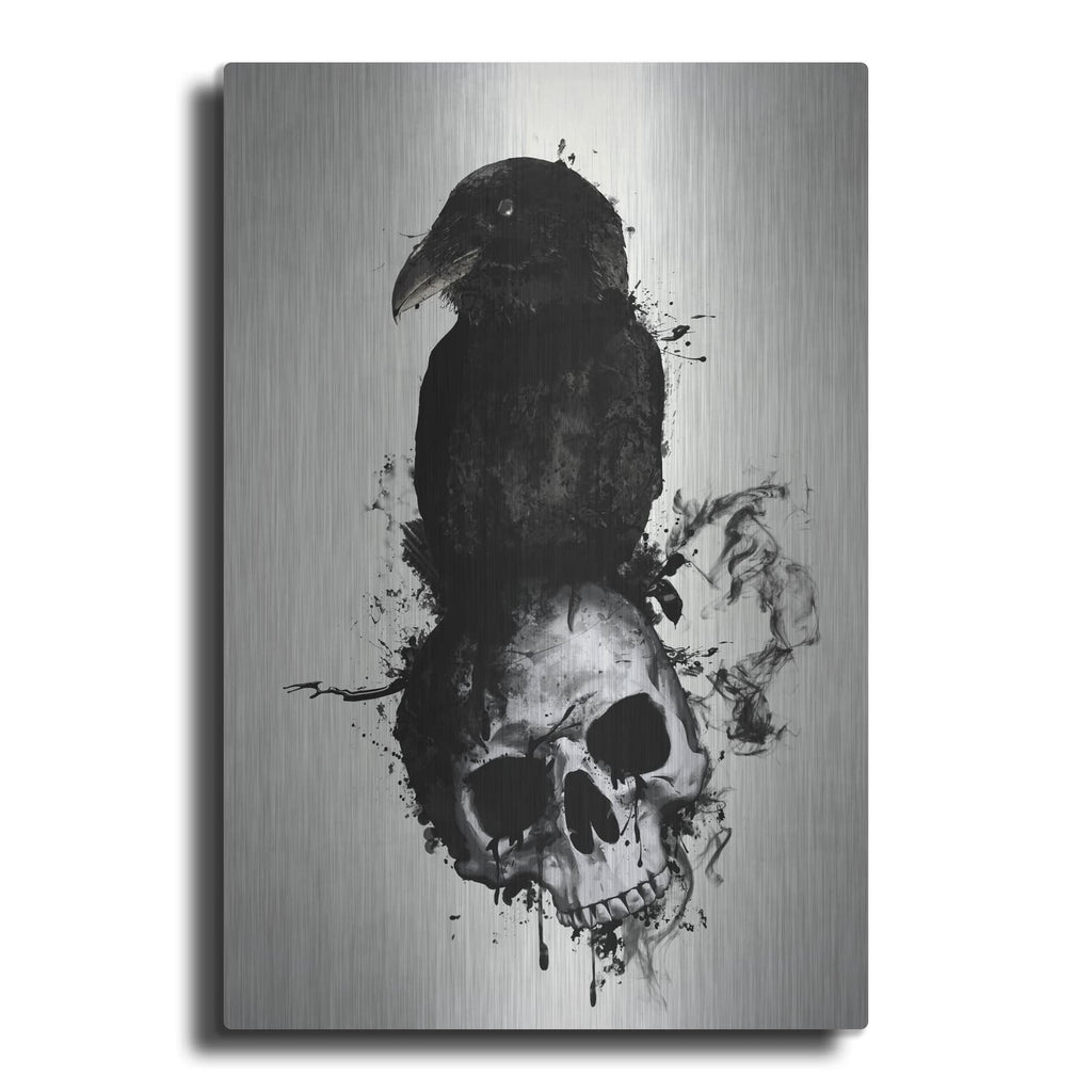 'Raven and Skull' by Nicklas Gustafsson – Metal Wall Art