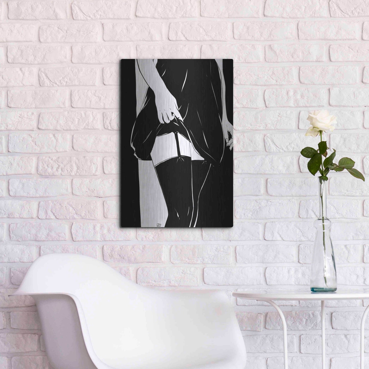 Luxe Metal Art 'Hold On' by Giuseppe Cristiano, Metal Wall Art,16x24