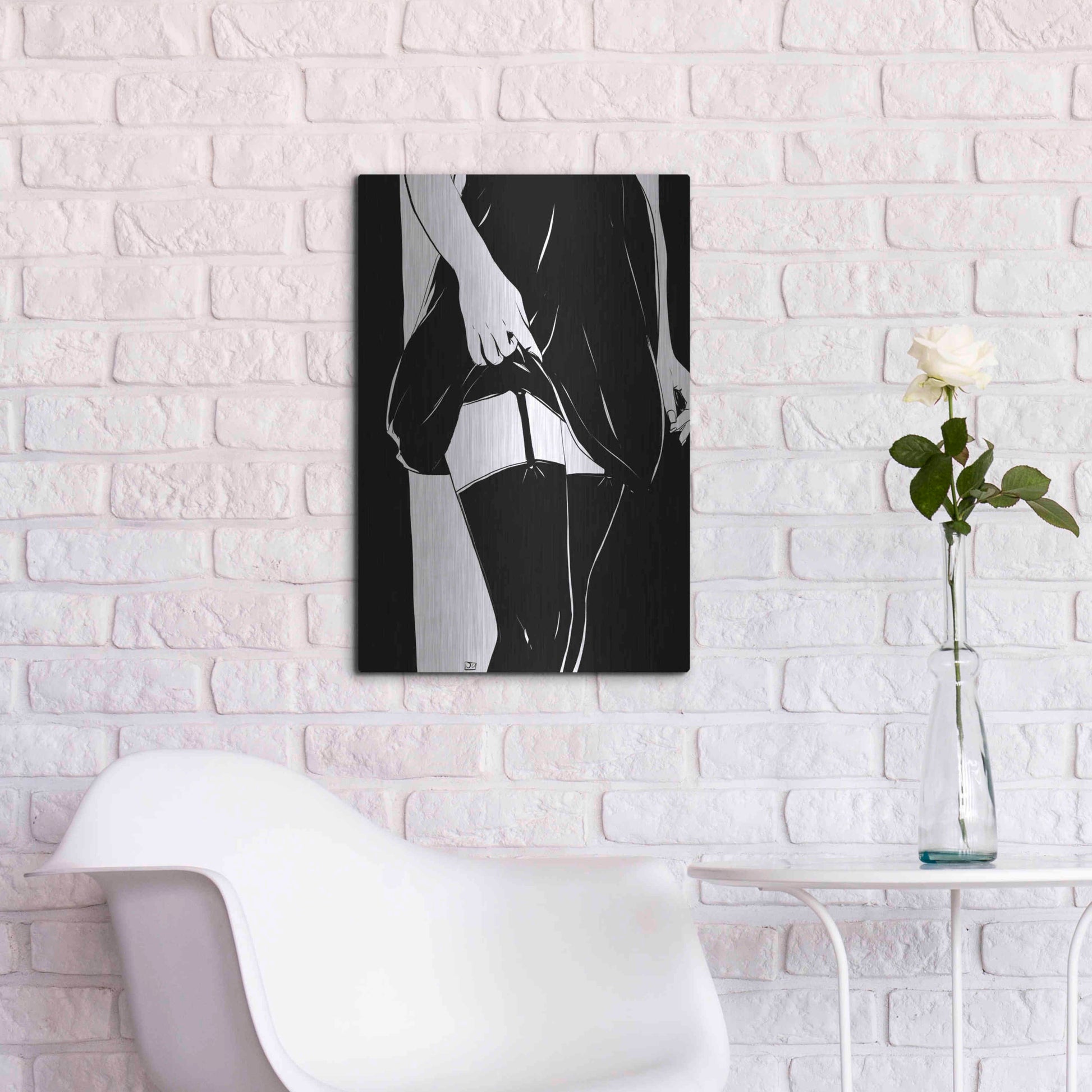 Luxe Metal Art 'Hold On' by Giuseppe Cristiano, Metal Wall Art,16x24