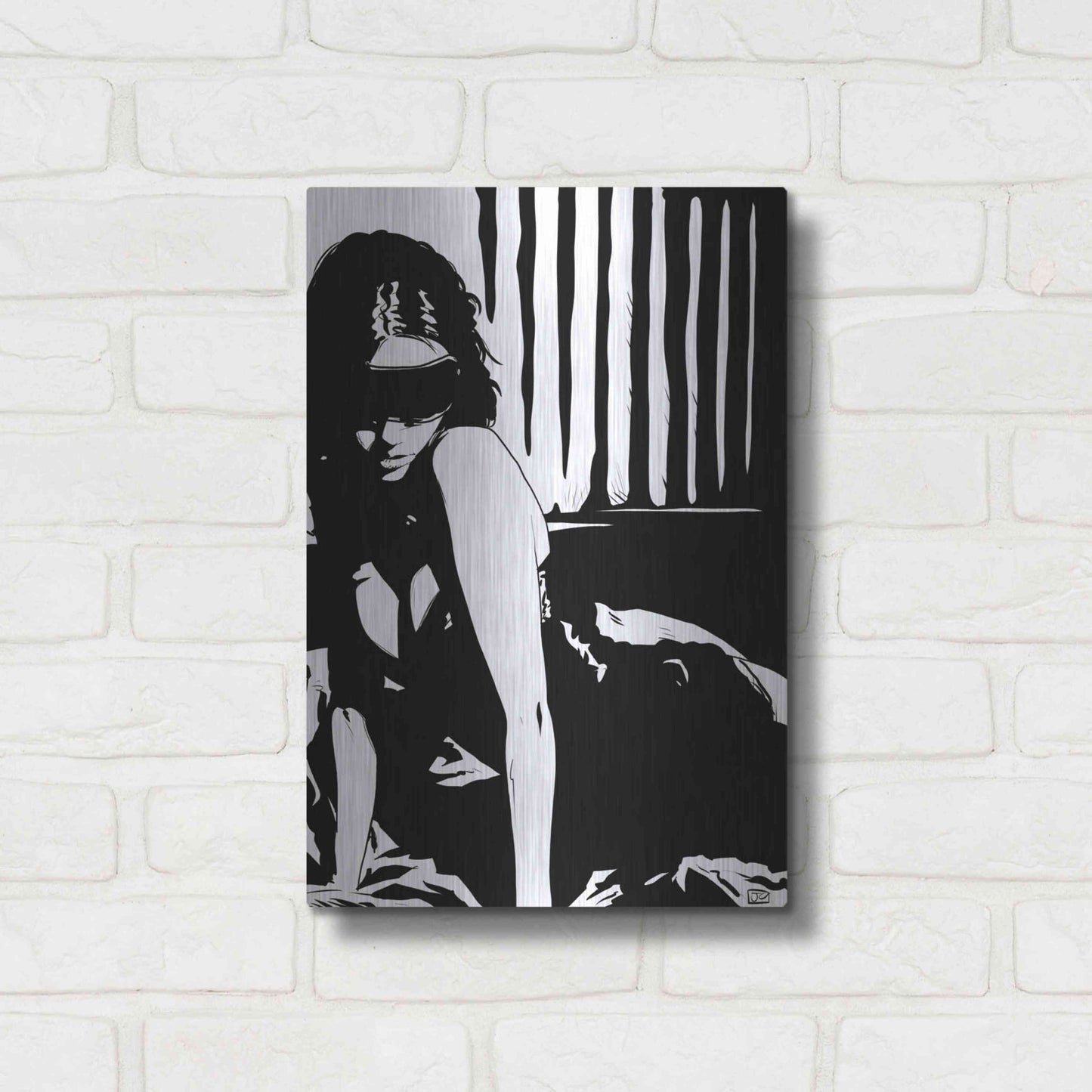 Luxe Metal Art 'Blindfold' by Giuseppe Cristiano, Metal Wall Art,12x16