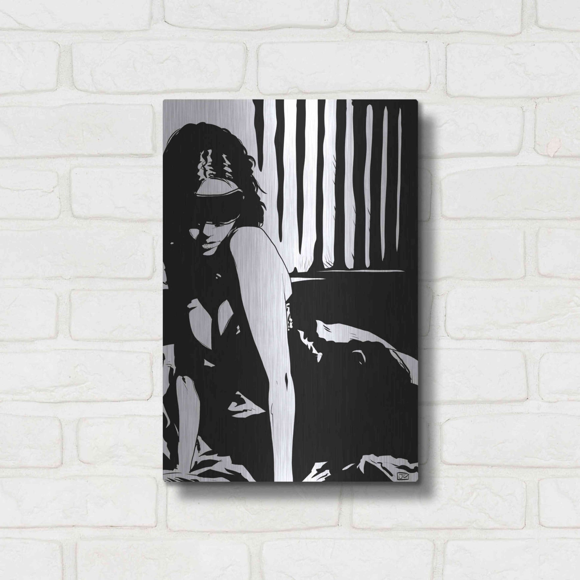 Luxe Metal Art 'Blindfold' by Giuseppe Cristiano, Metal Wall Art,12x16