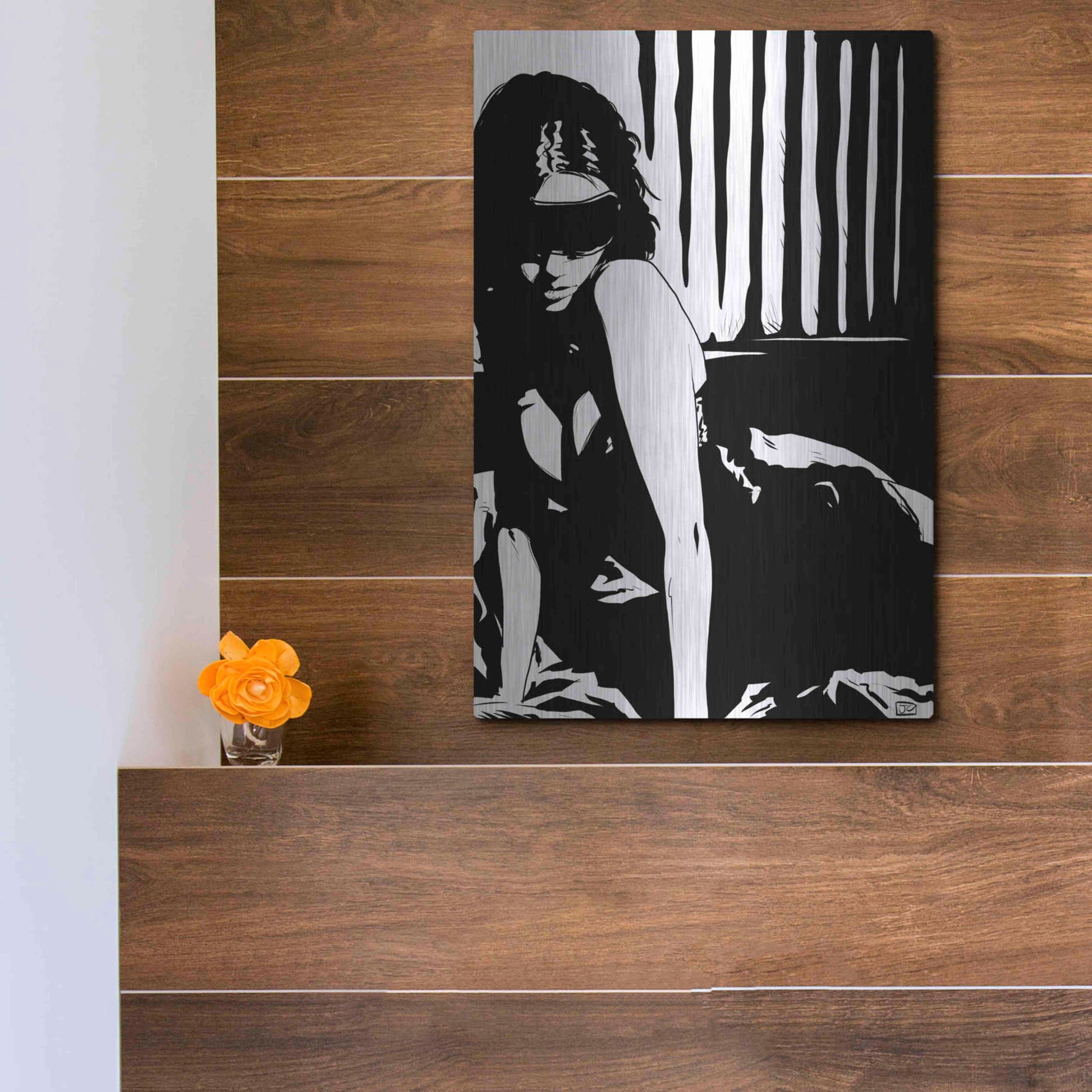 Luxe Metal Art 'Blindfold' by Giuseppe Cristiano, Metal Wall Art,12x16