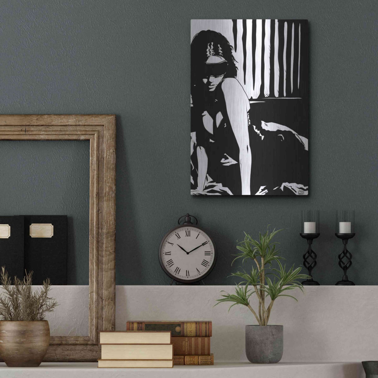 Luxe Metal Art 'Blindfold' by Giuseppe Cristiano, Metal Wall Art,12x16