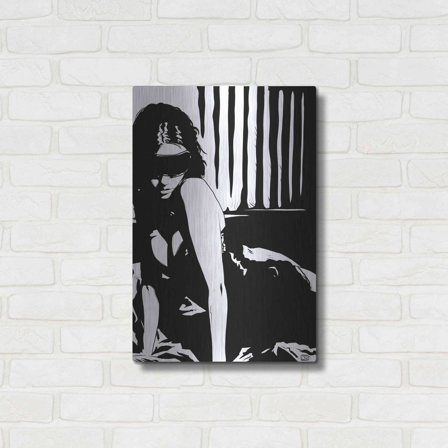 Luxe Metal Art 'Blindfold' by Giuseppe Cristiano, Metal Wall Art,16x24