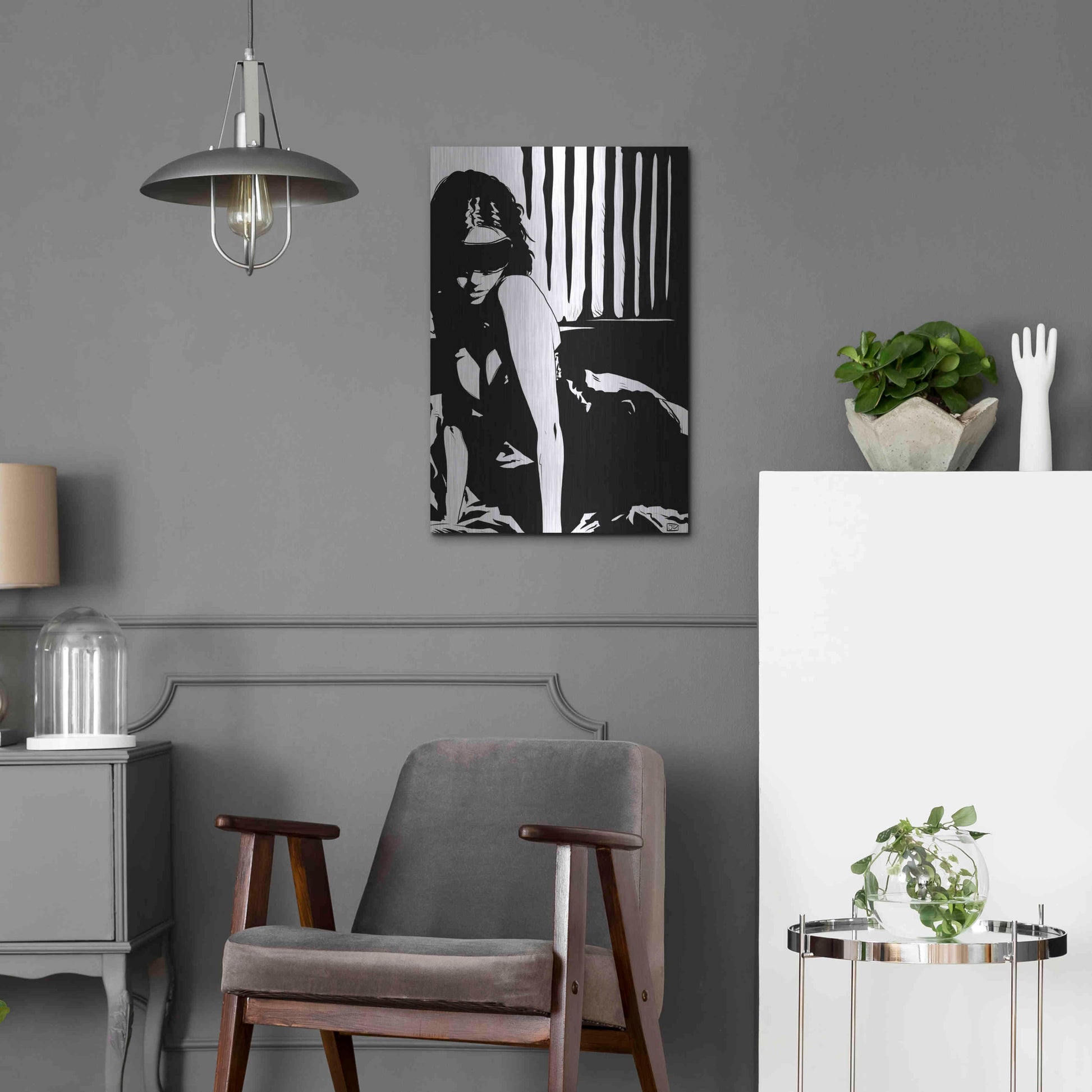 Luxe Metal Art 'Blindfold' by Giuseppe Cristiano, Metal Wall Art,16x24