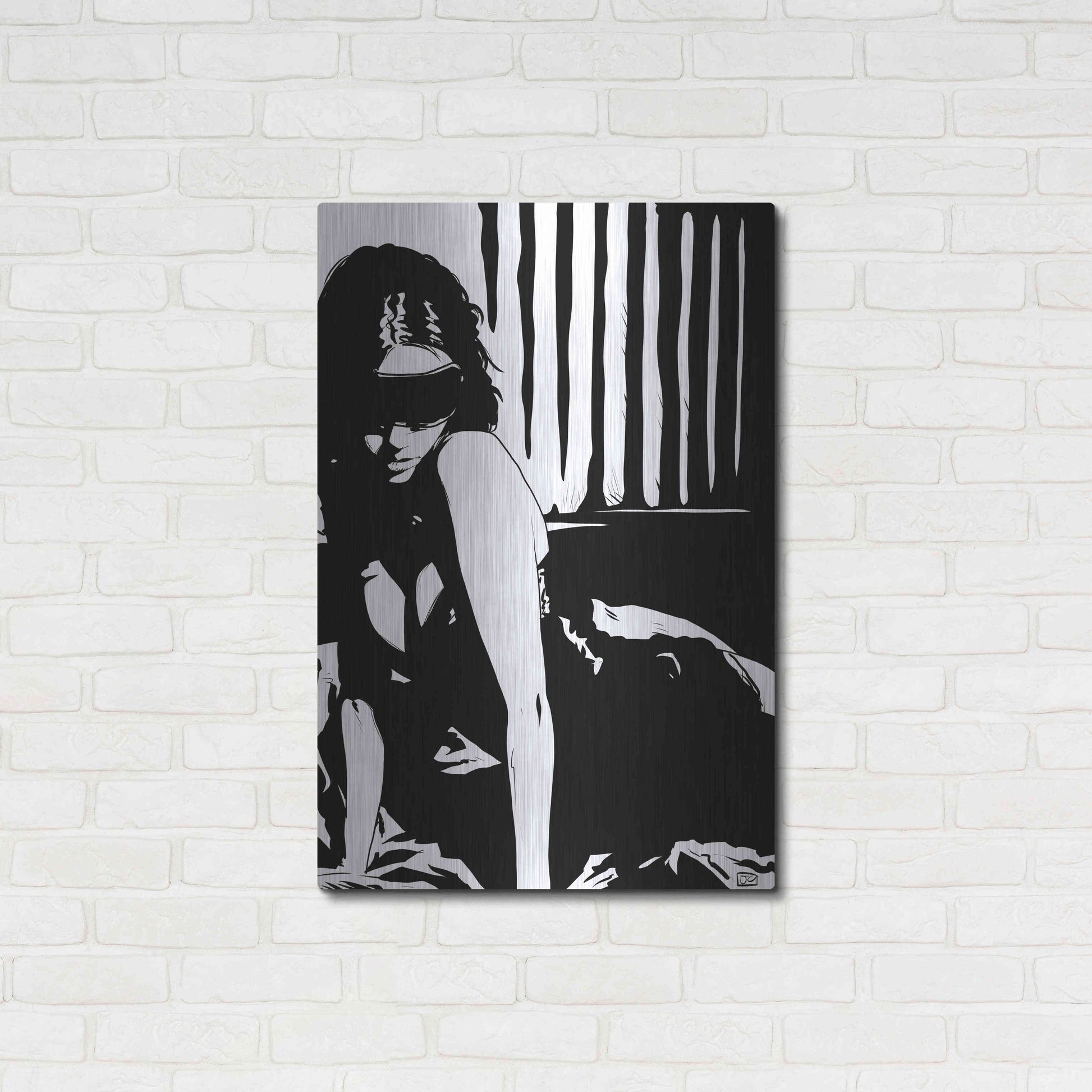 Luxe Metal Art 'Blindfold' by Giuseppe Cristiano, Metal Wall Art,24x36