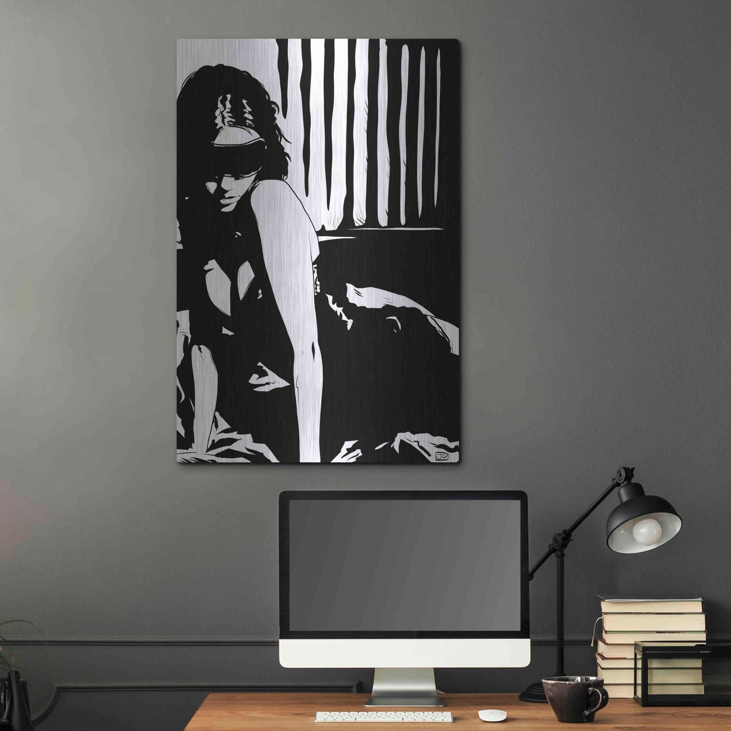 Luxe Metal Art 'Blindfold' by Giuseppe Cristiano, Metal Wall Art,24x36