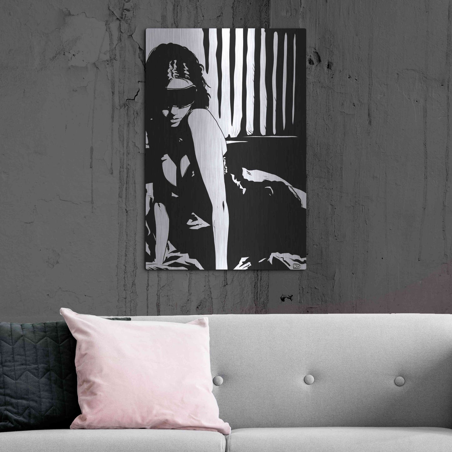 Luxe Metal Art 'Blindfold' by Giuseppe Cristiano, Metal Wall Art,24x36