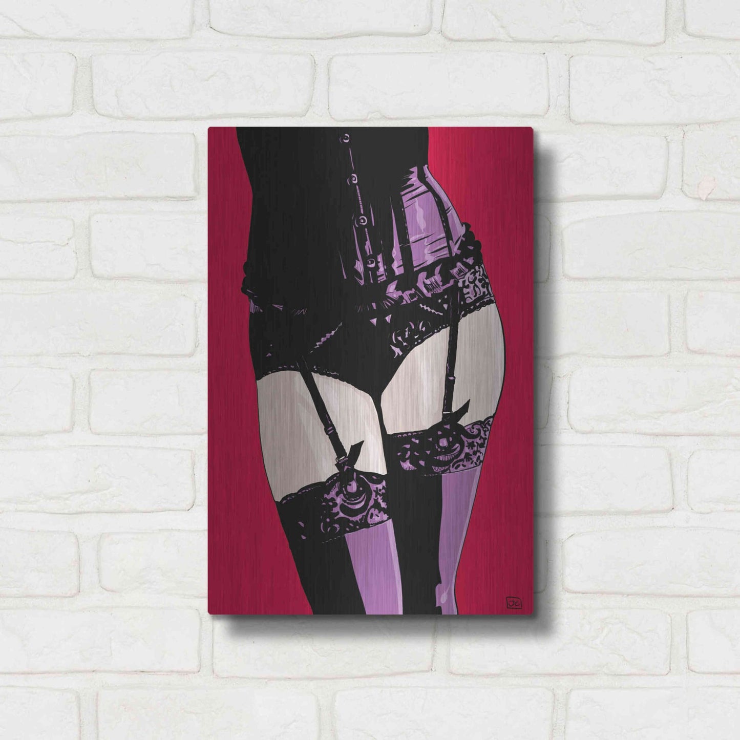 Luxe Metal Art 'Purple Corset' by Giuseppe Cristiano, Metal Wall Art,12x16