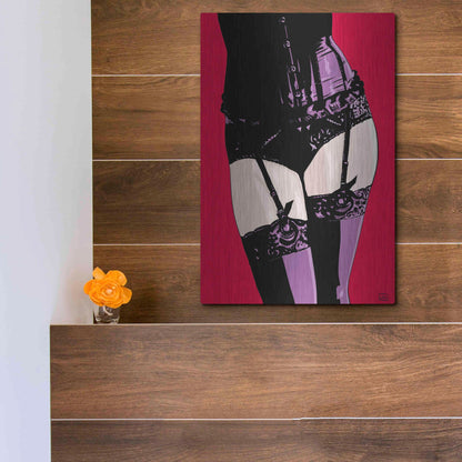 Luxe Metal Art 'Purple Corset' by Giuseppe Cristiano, Metal Wall Art,12x16