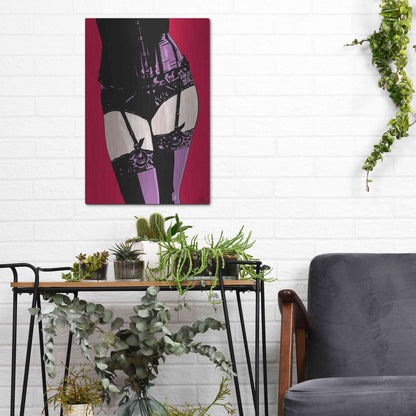 Luxe Metal Art 'Purple Corset' by Giuseppe Cristiano, Metal Wall Art,12x16
