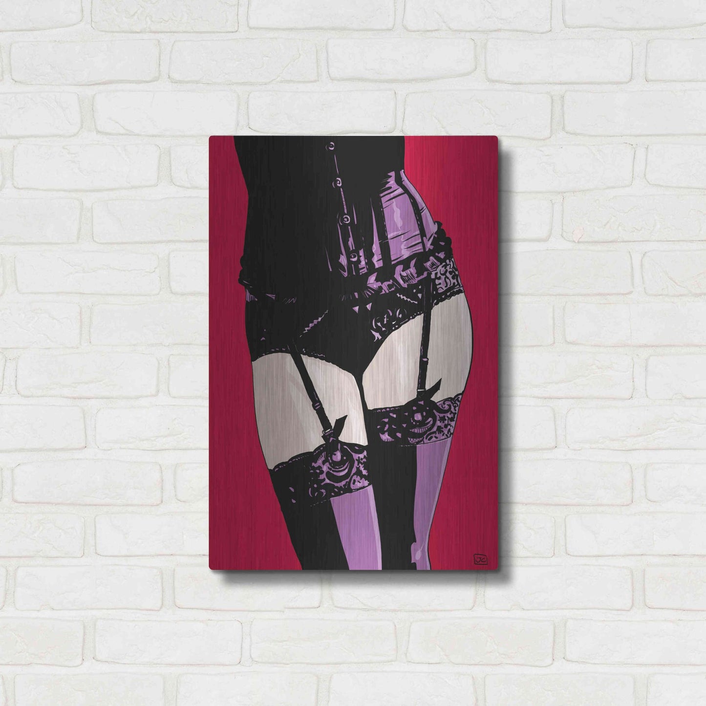 Luxe Metal Art 'Purple Corset' by Giuseppe Cristiano, Metal Wall Art,16x24