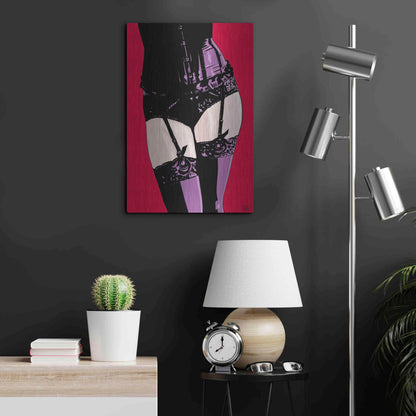 Luxe Metal Art 'Purple Corset' by Giuseppe Cristiano, Metal Wall Art,16x24