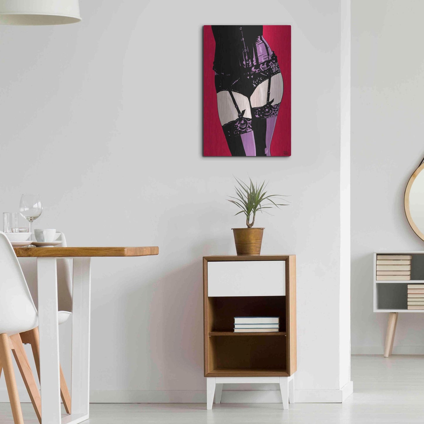 Luxe Metal Art 'Purple Corset' by Giuseppe Cristiano, Metal Wall Art,16x24