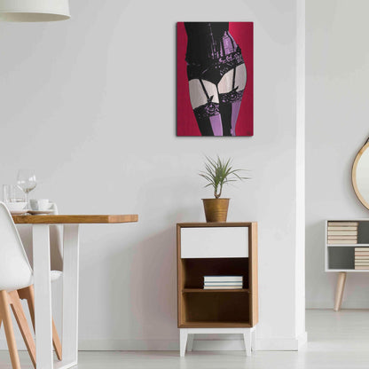 Luxe Metal Art 'Purple Corset' by Giuseppe Cristiano, Metal Wall Art,16x24