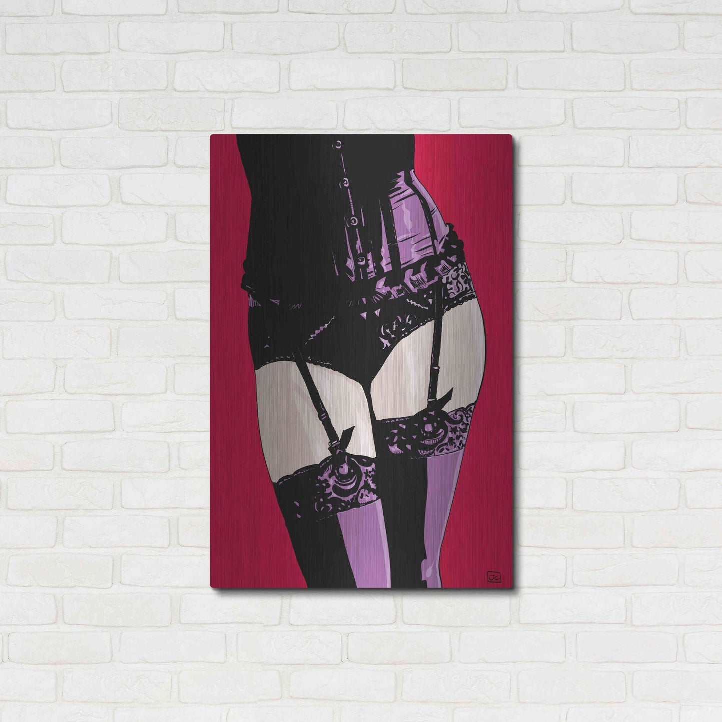 Luxe Metal Art 'Purple Corset' by Giuseppe Cristiano, Metal Wall Art,24x36