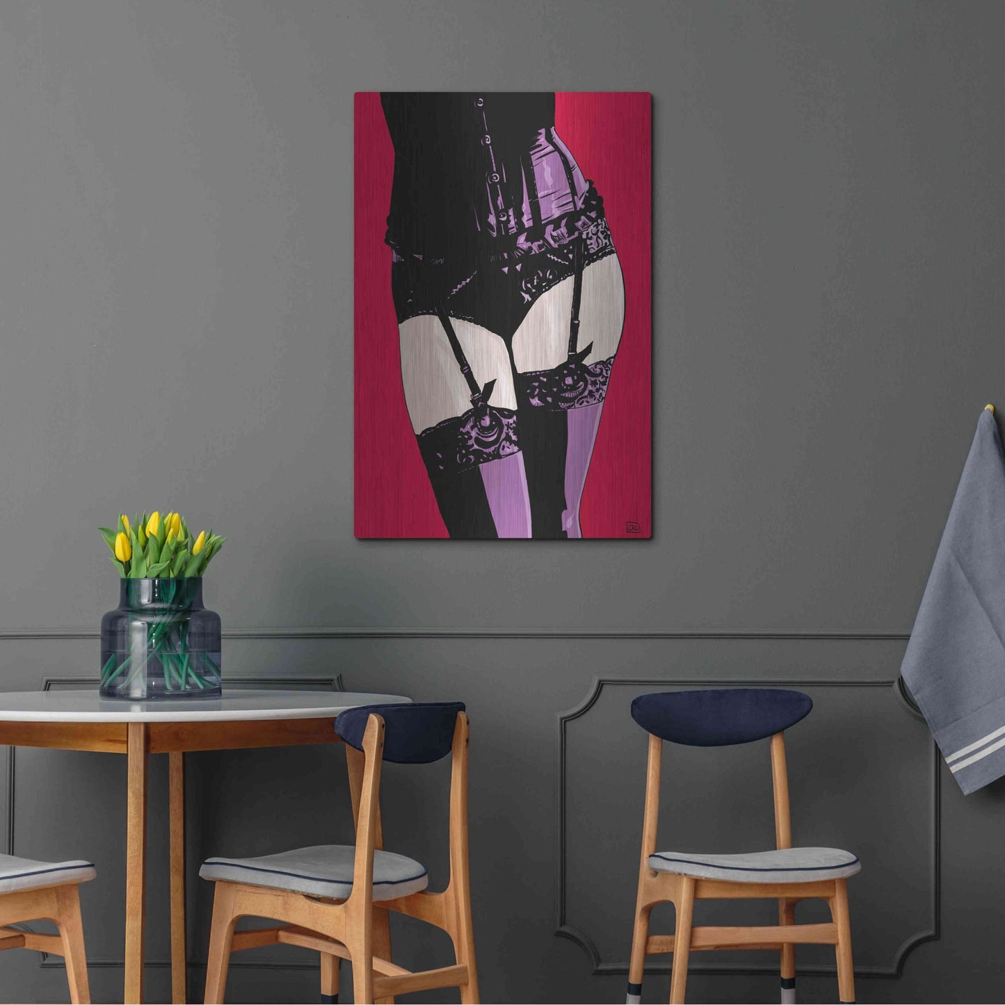 Luxe Metal Art 'Purple Corset' by Giuseppe Cristiano, Metal Wall Art,24x36