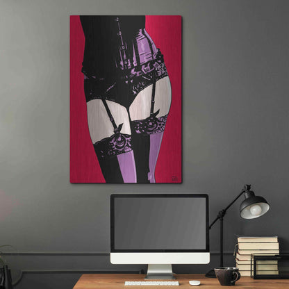 Luxe Metal Art 'Purple Corset' by Giuseppe Cristiano, Metal Wall Art,24x36