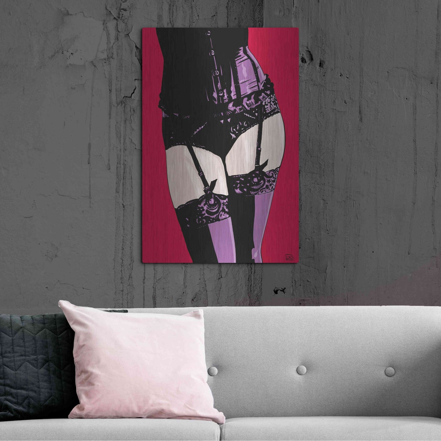 Luxe Metal Art 'Purple Corset' by Giuseppe Cristiano, Metal Wall Art,24x36