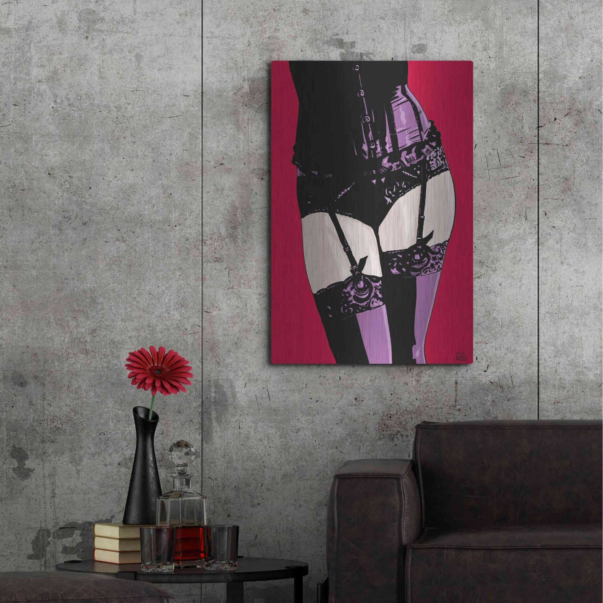 Luxe Metal Art 'Purple Corset' by Giuseppe Cristiano, Metal Wall Art,24x36