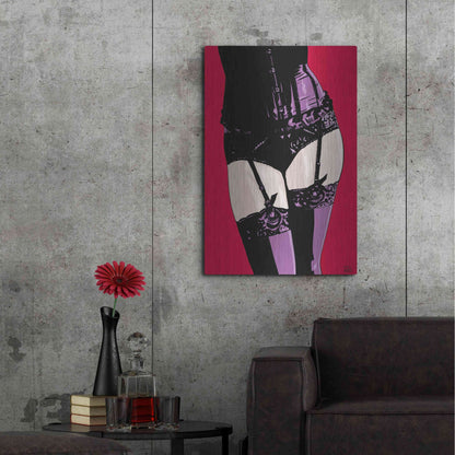 Luxe Metal Art 'Purple Corset' by Giuseppe Cristiano, Metal Wall Art,24x36