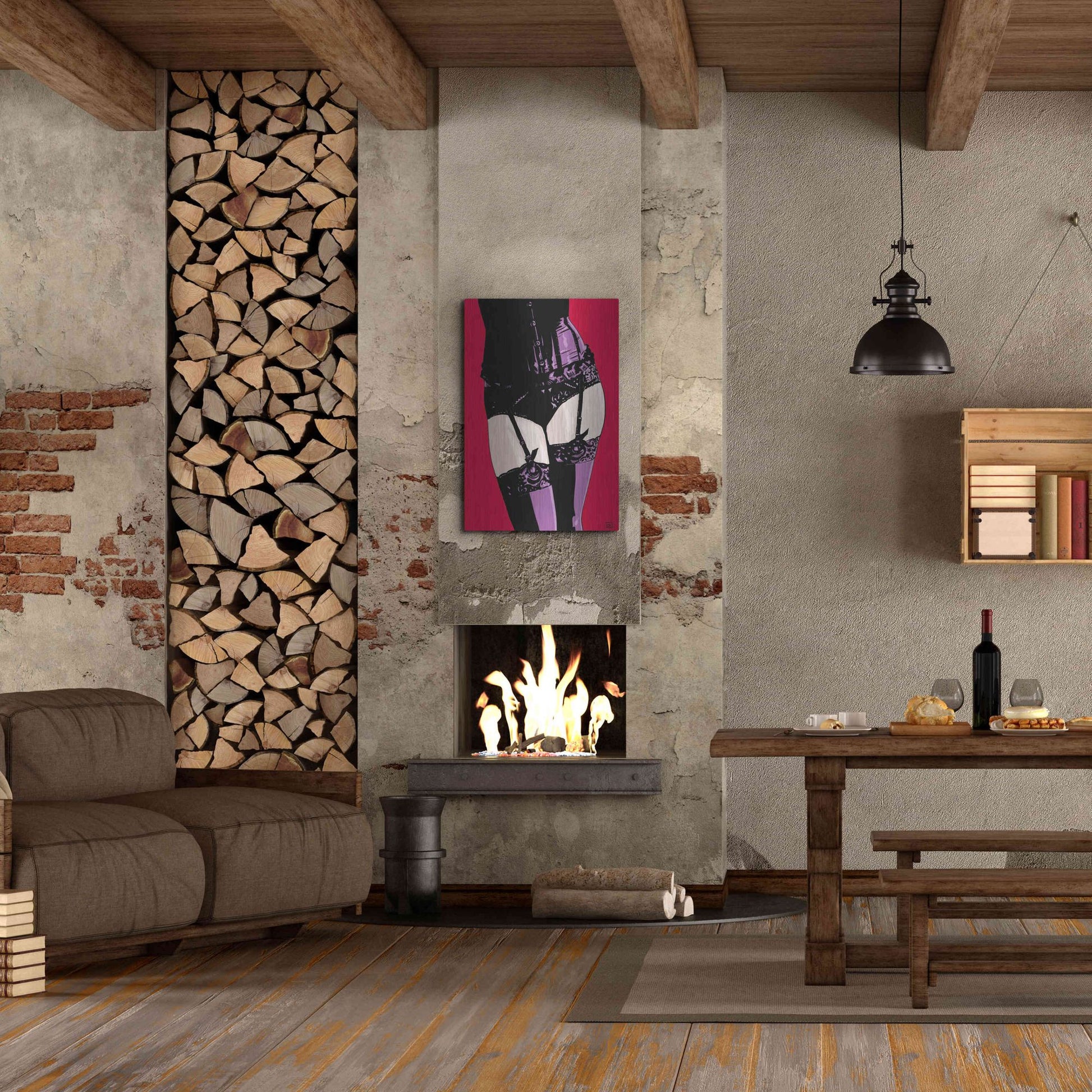 Luxe Metal Art 'Purple Corset' by Giuseppe Cristiano, Metal Wall Art,24x36